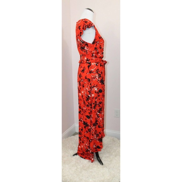 KARINA GRIMALDI Sz M Medium Red Abstract Floral Tamara Print Dress worn once - Picture 5 of 9